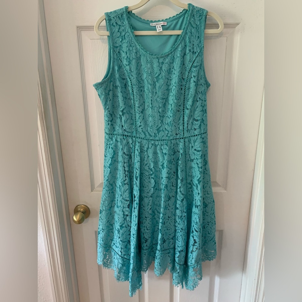 Isaac Mizrahi Blue Fit and Flare Scoop Neck Dress